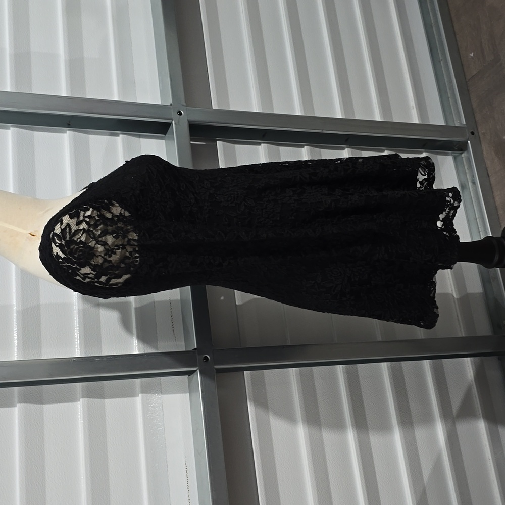 LOVE J Black Lacy Dress Medium - Picture 3 of 11